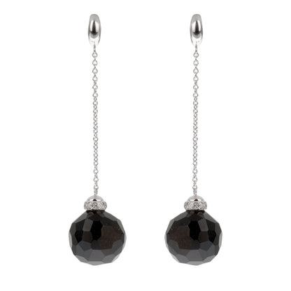 Pomellato Victoria Onyx Diamond 18k White Gold Diamond Disco Ball Earrings