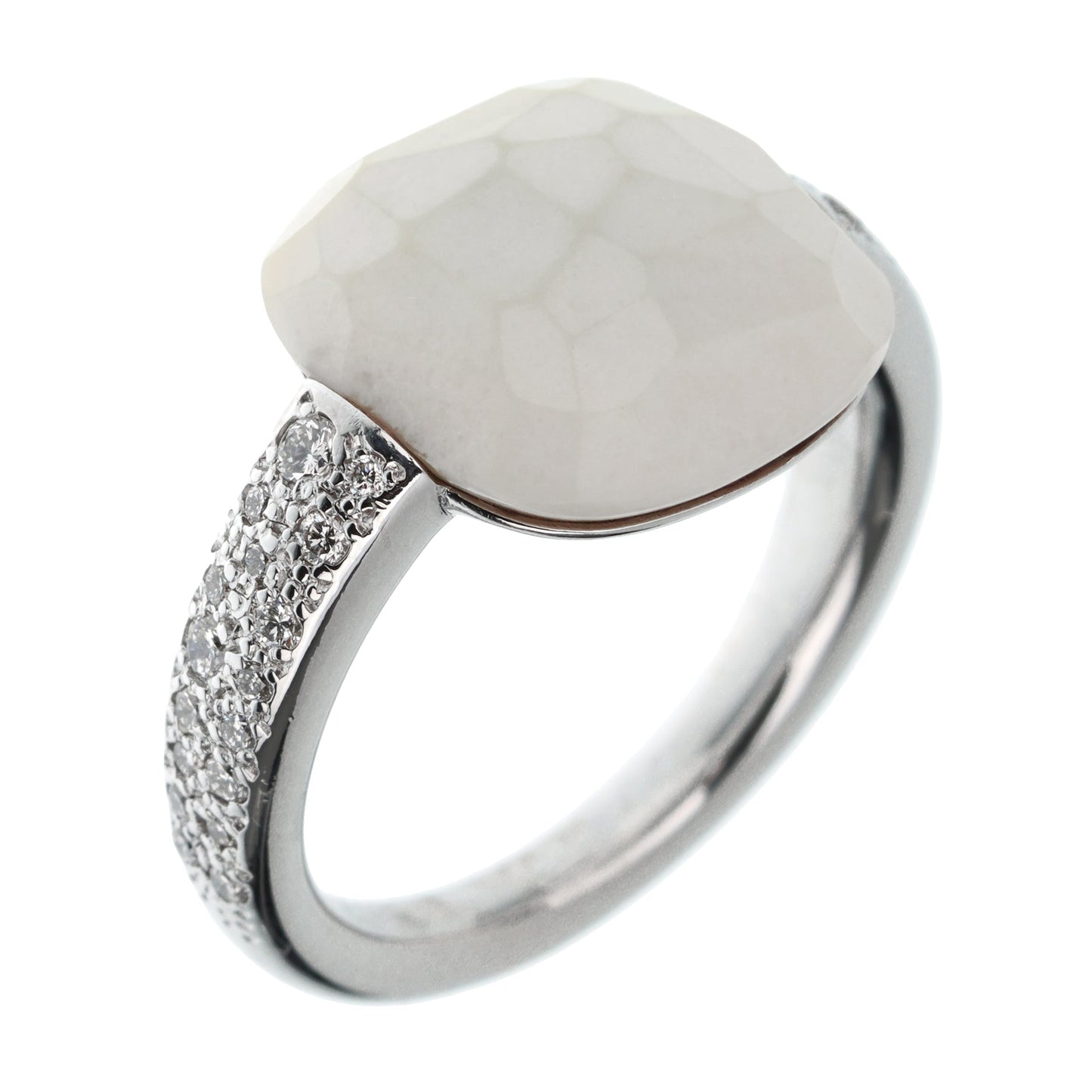 Pomellato Opal Capri White Gold Diamond Cocktail Ring