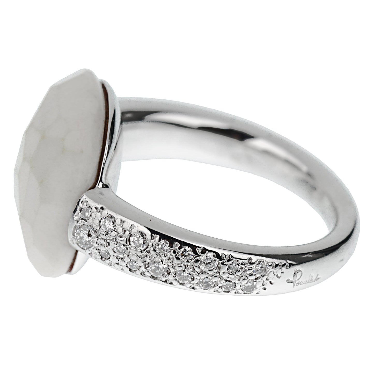 Pomellato Opal Capri White Gold Diamond Cocktail Ring