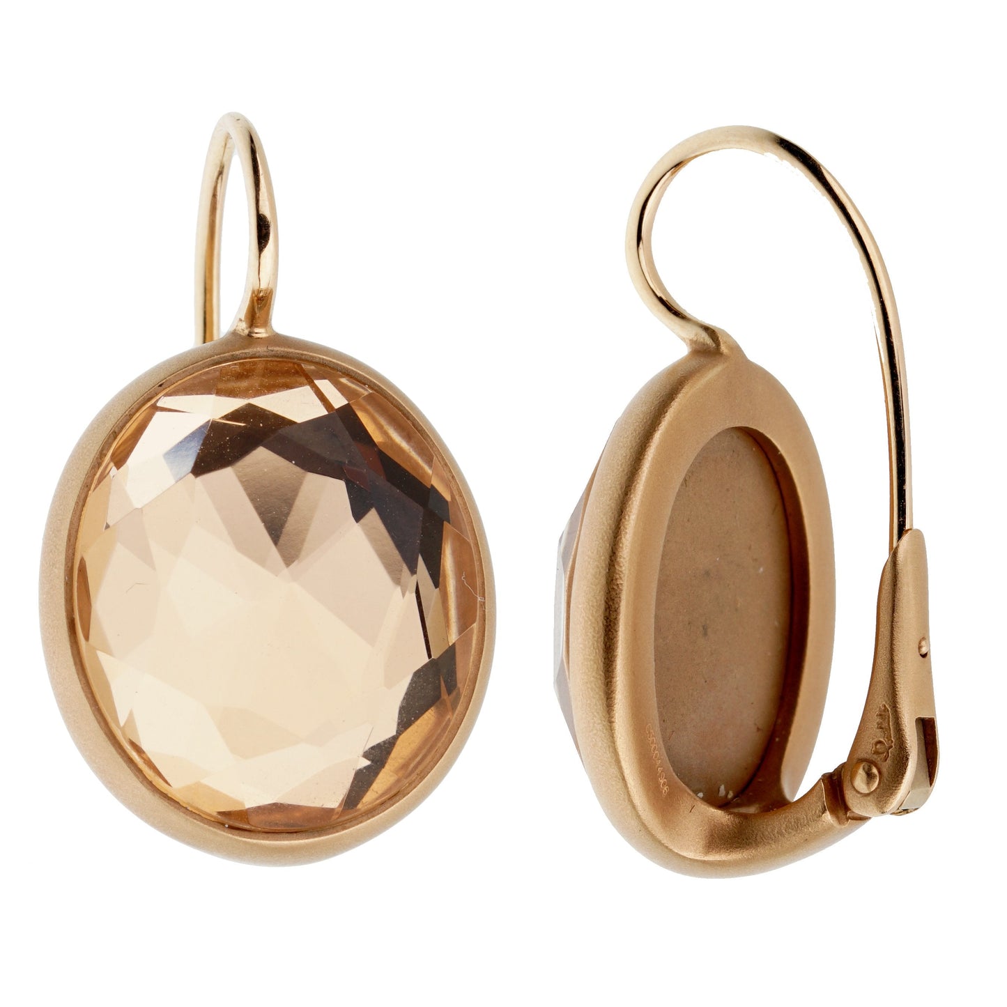 Pomellato Quartz Satin Finish Rose Gold Drop Earrings