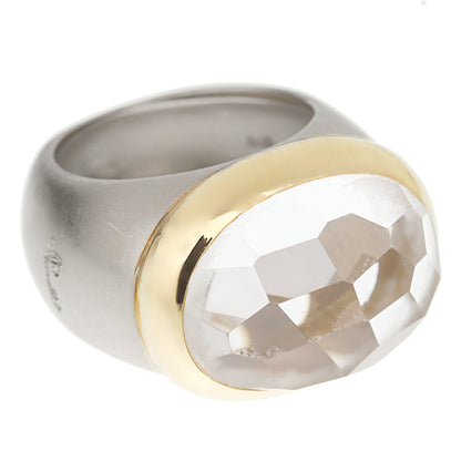 Pomellato Rock Crystal White Yellow Gold Cocktail Ring