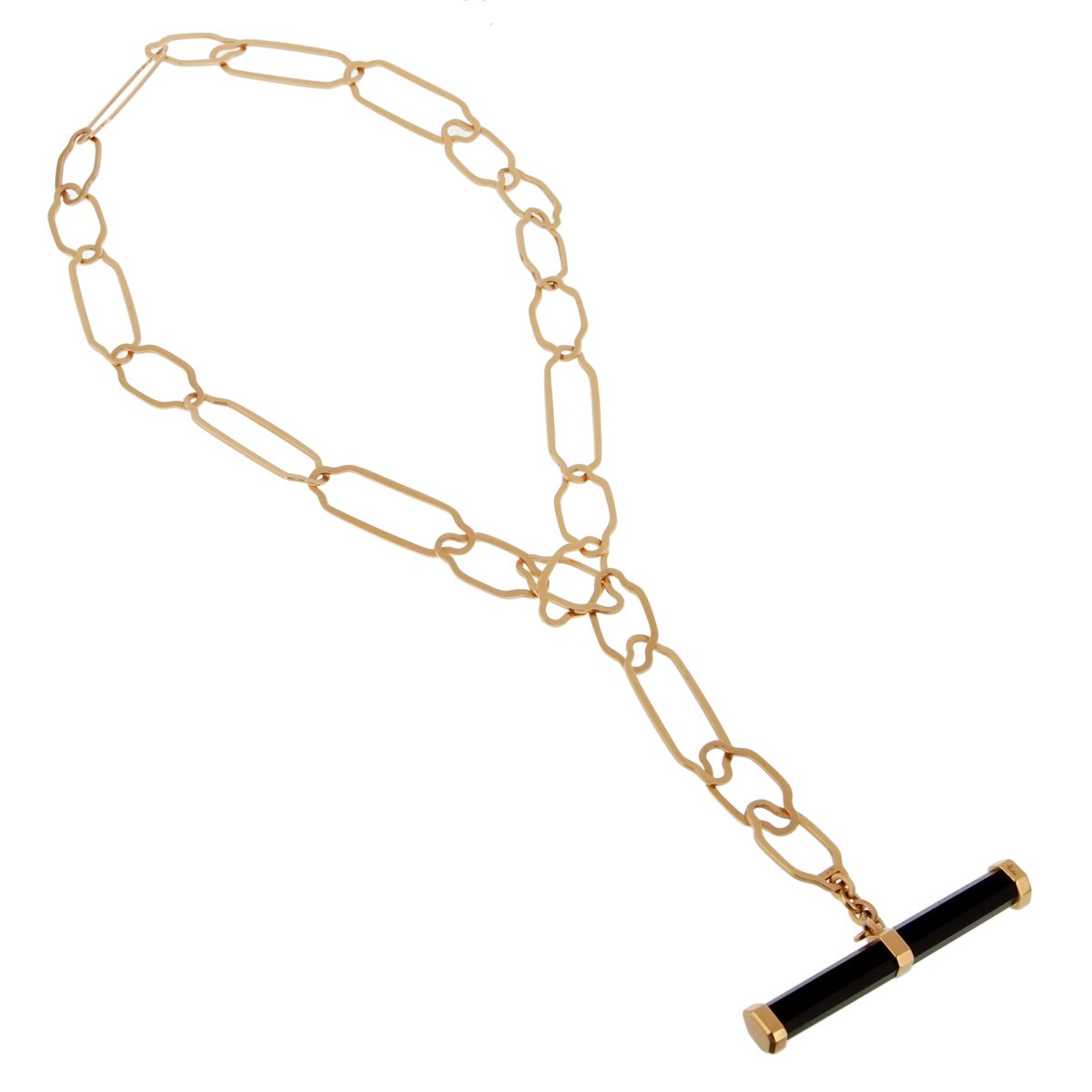 Pomellato Rose Gold 12 Carat Jet Chain Link Necklace