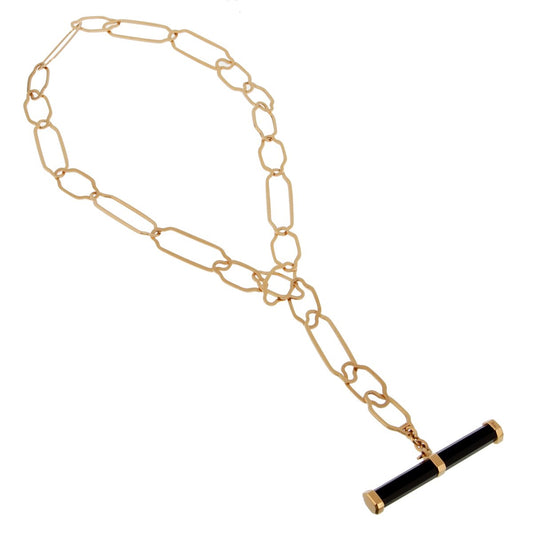 Pomellato Rose Gold 12 Carat Jet Chain Link Necklace