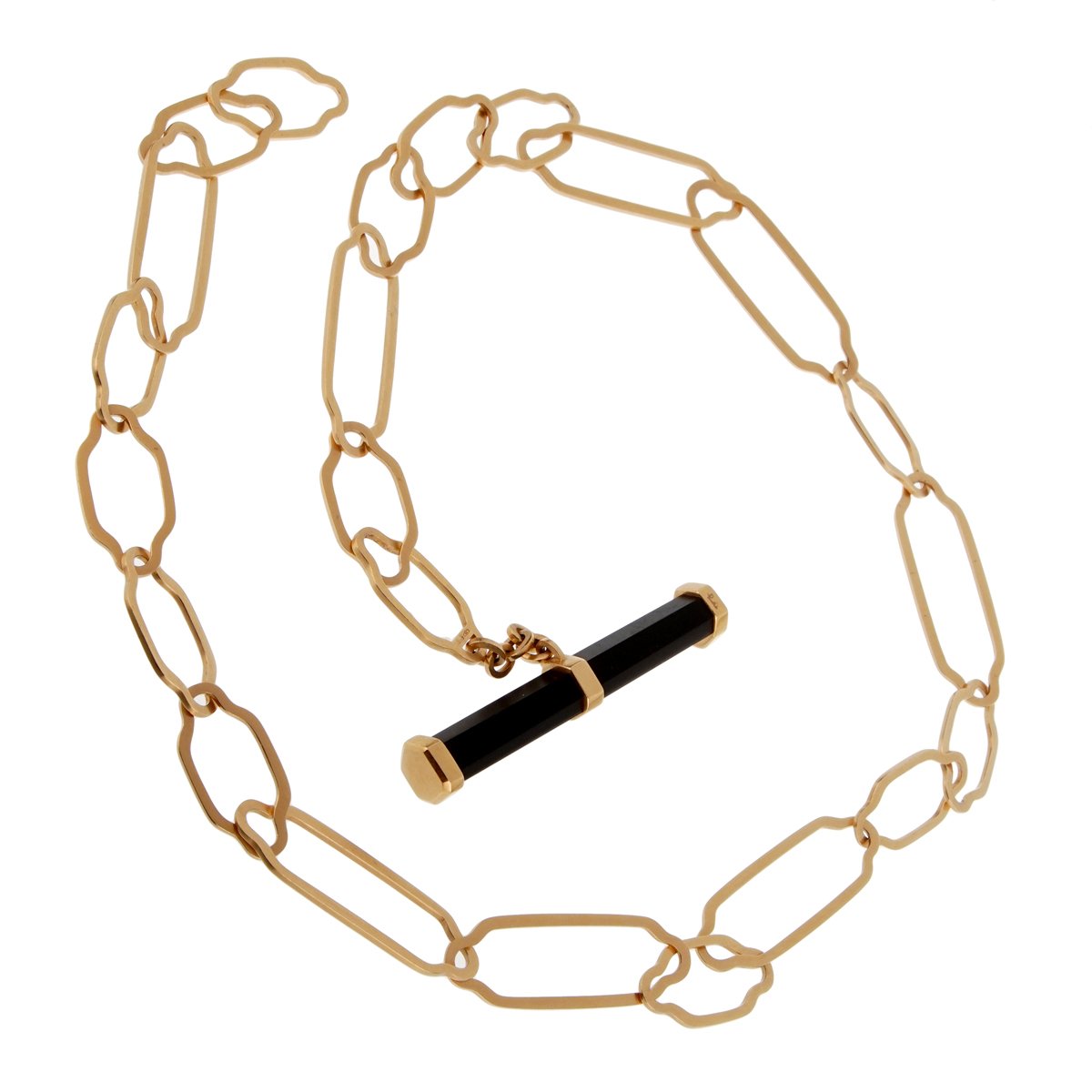 Pomellato Rose Gold 12 Carat Jet Chain Link Necklace