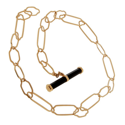 Pomellato Rose Gold 12 Carat Jet Chain Link Necklace