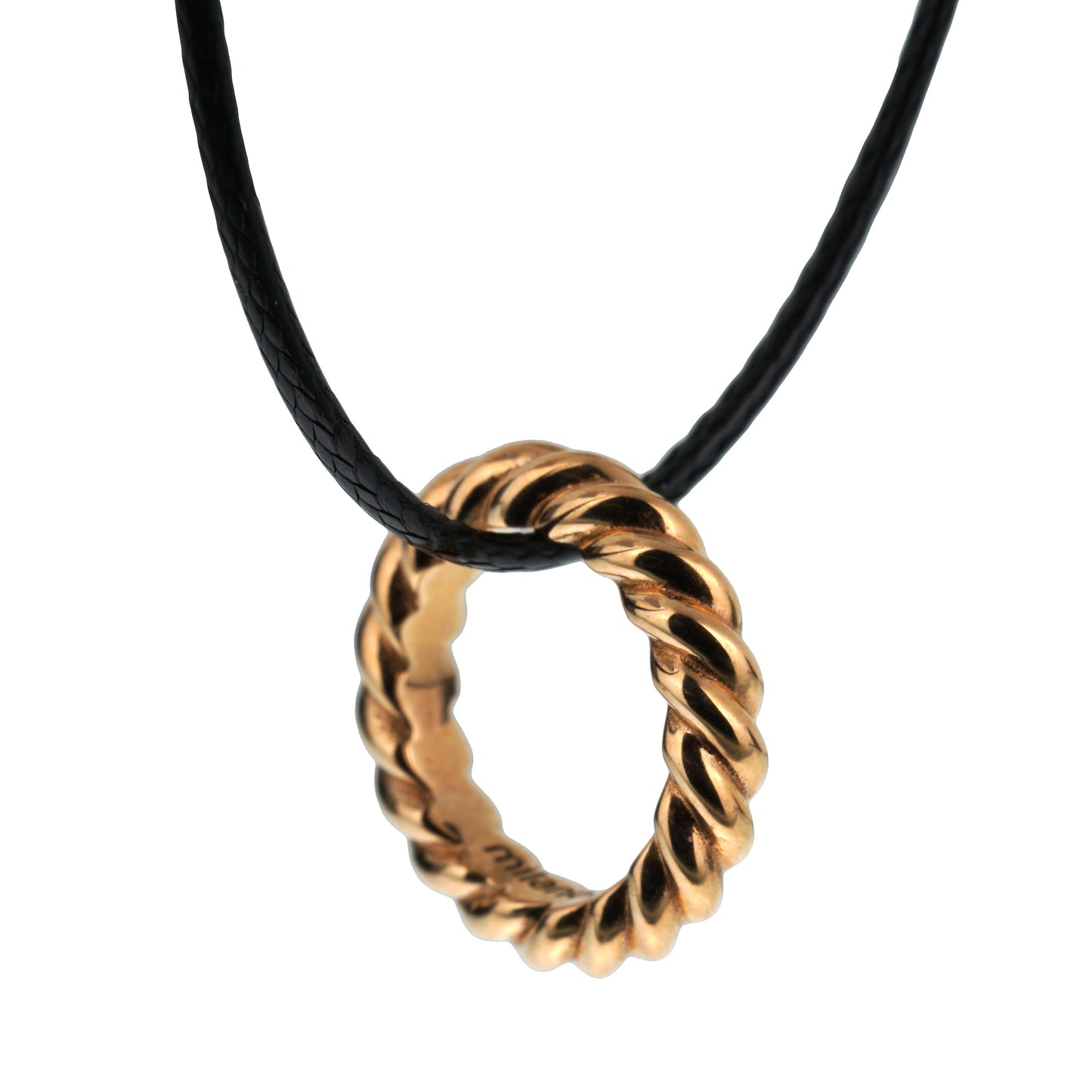Pomellato 18k Rose Gold Braided Ring Pendant Necklace