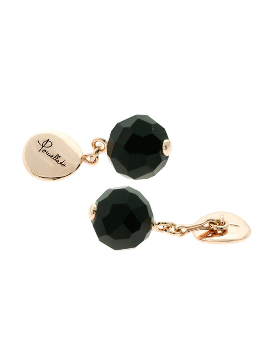 Pomellato 9k Rose Gold Black Jet Cufflinks