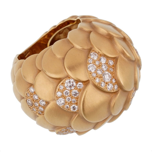 Pomellato Rose Gold Diamond Cocktail Ring Sz 5.5