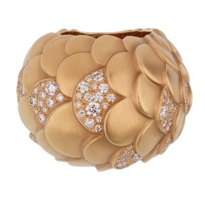 Pomellato Sirene 18k Rose Gold Diamond Cocktail Ring Sz 6