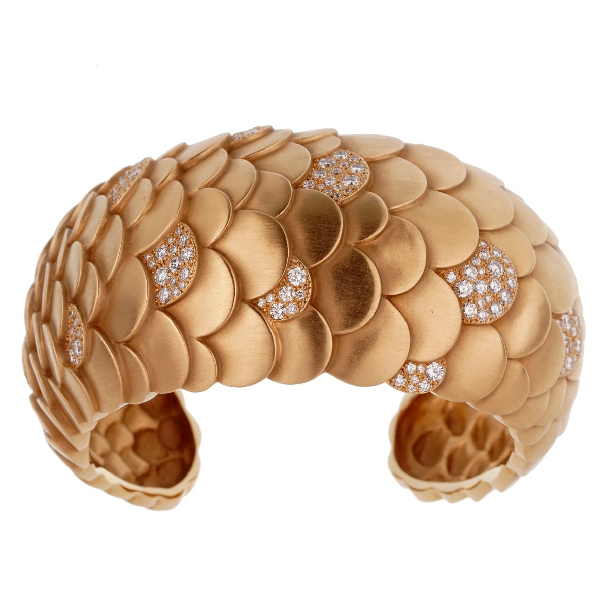 Pomellato Rose Gold Diamond Cuff Bangle Bracelet