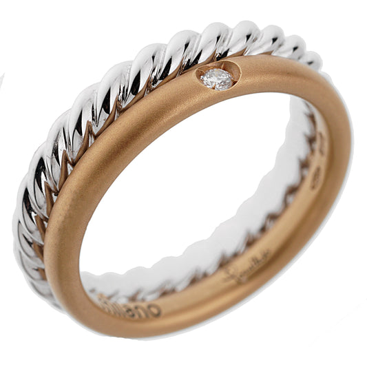 Pomellato Rose White Gold Diamond Stacking Band Ring