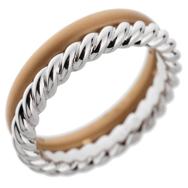 Pomellato Rose White Gold Diamond Stacking Band Ring Sz 7