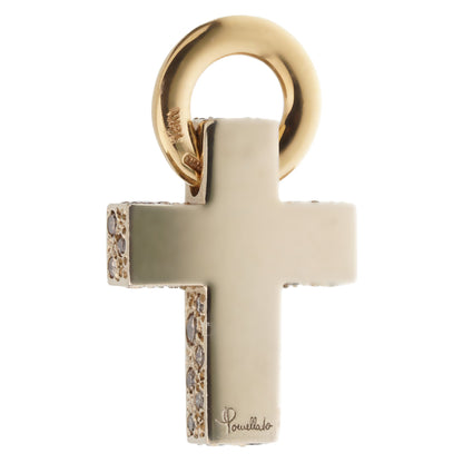 Pomellato Sabbia Fancy Diamond Yellow Gold Cross Pendant Necklace