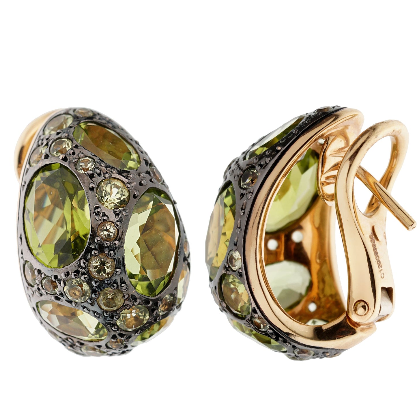 Pomellato Tabou Peridot Rose Gold Hoop Earrings