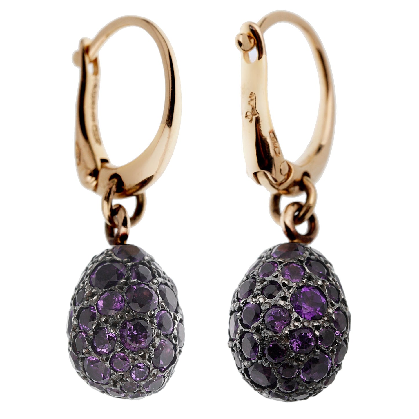 Pomellato Tabou 18k  Rose Gold Amethyst Drop Earrings
