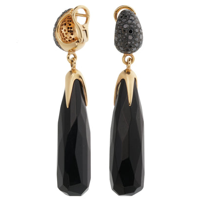 Pomellato Victoria Black Diamond & Jet 18k Rose Gold Drop Earrings