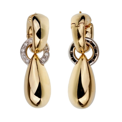 Pomellato Vintage Diamond Yellow Gold Drop Earrings