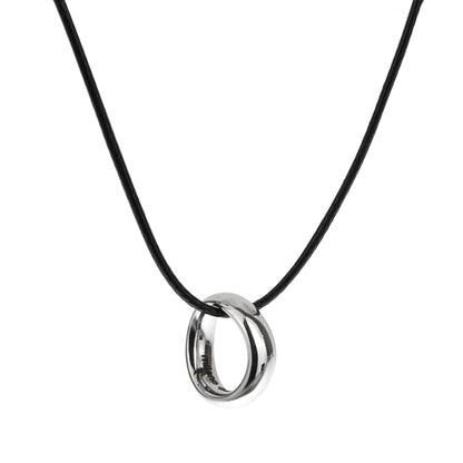 Pomellato Wave 18k White Gold Pendant Leather Necklace