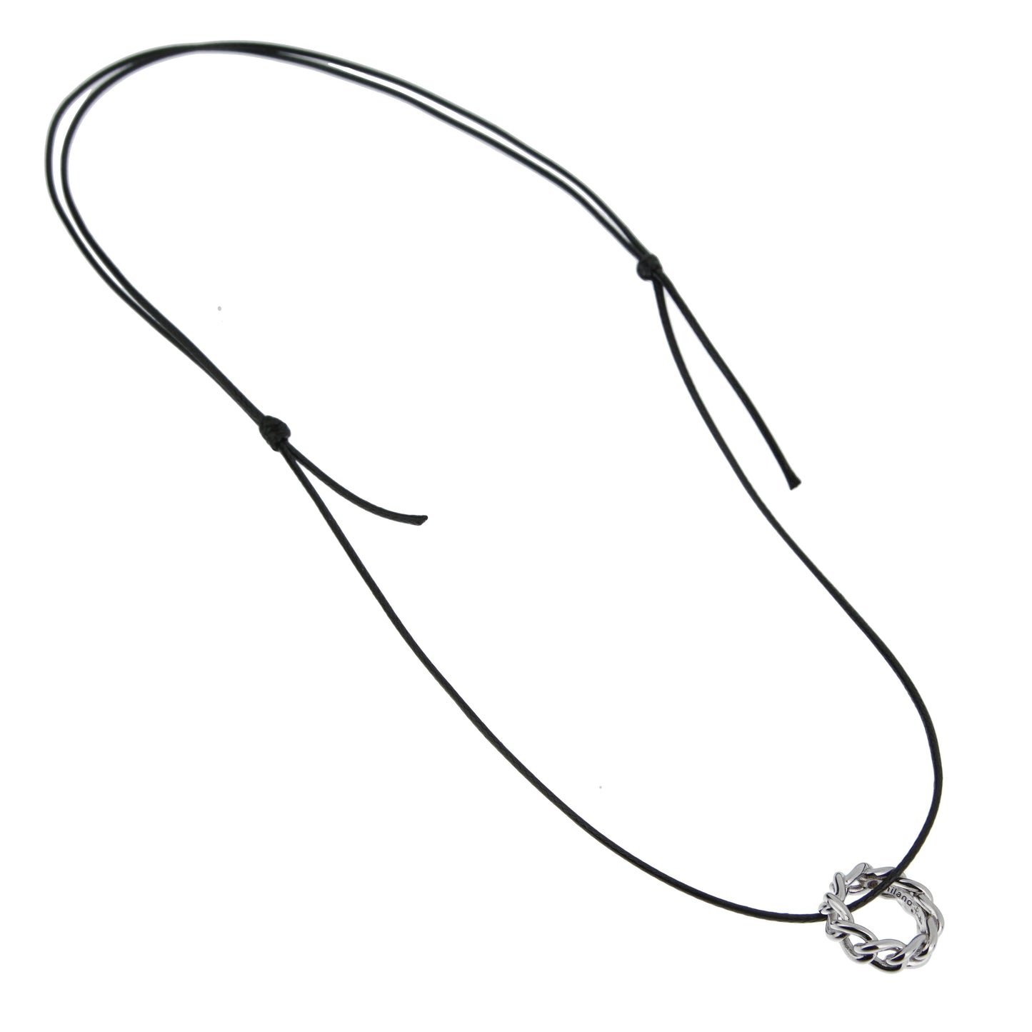Pomellato 18k White Gold Cuban Link Motif Pendant Necklace