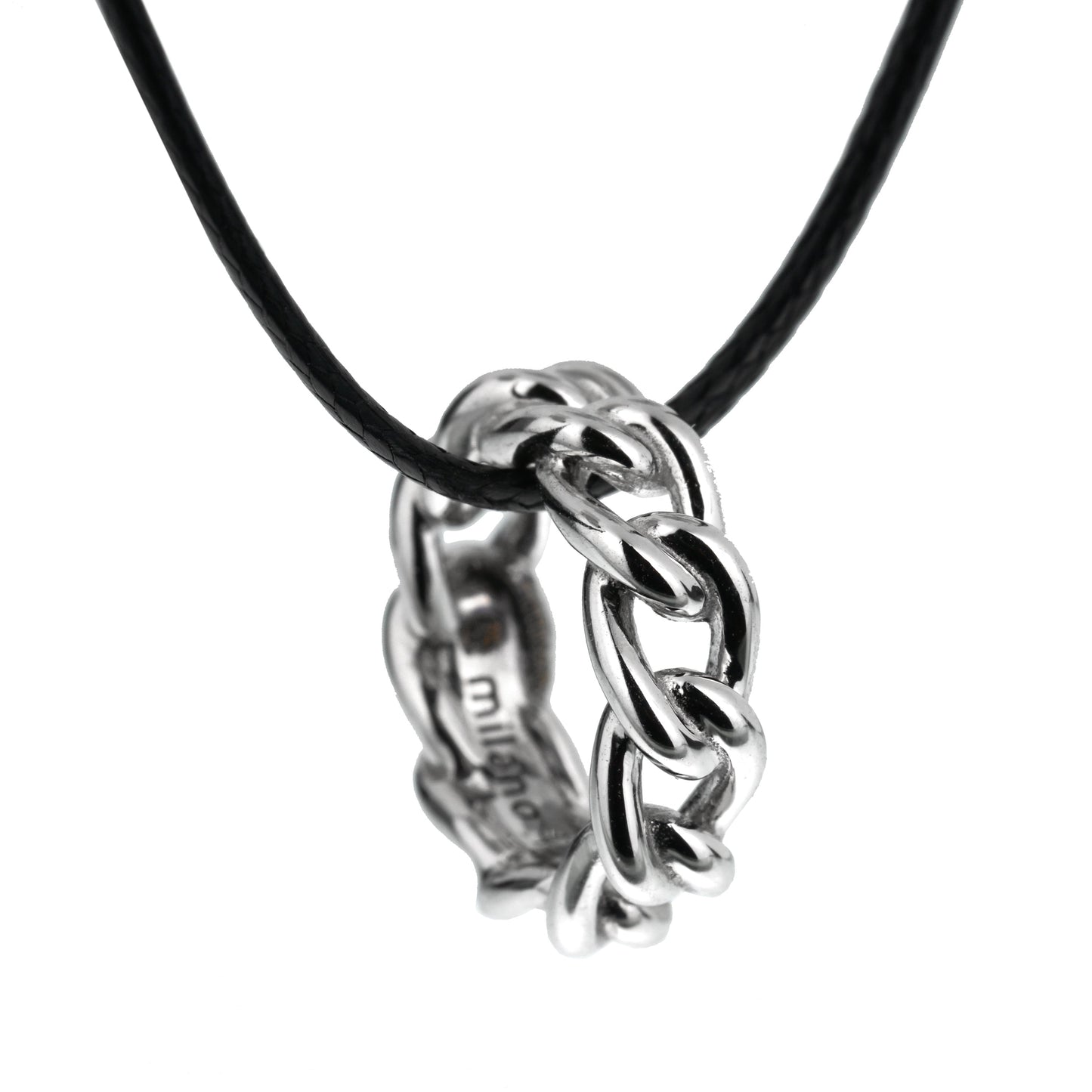 Pomellato 18k White Gold Cuban Link Motif Pendant Necklace