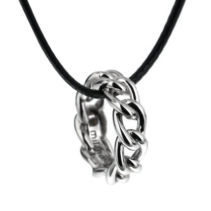Pomellato 18k White Gold Cuban Link Motif Pendant Necklace