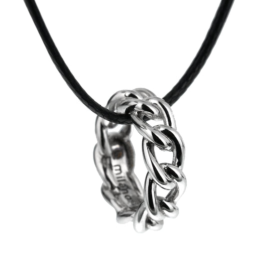 Pomellato 18k White Gold Cuban Link Motif Pendant Necklace