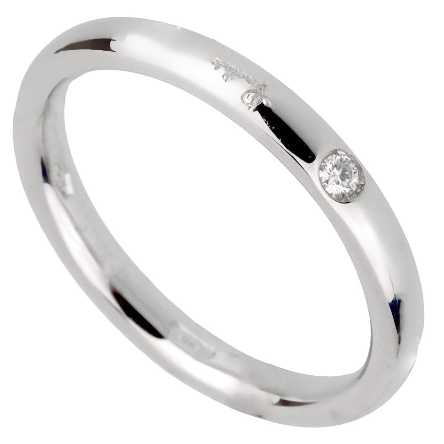 Pomellato 18k White Gold Diamond Band Ring Sz 5