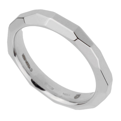 Pomellato 18k White Gold Diamond Cut Band Ring Size 5