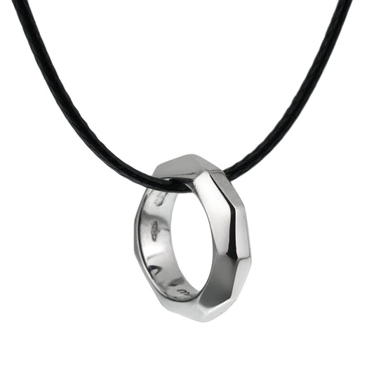 Pomellato 18k White Gold Diamond-Cut Motif Pendant Necklace