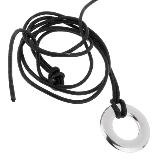 Pomellato 18k White Gold Pendant Leather Necklace