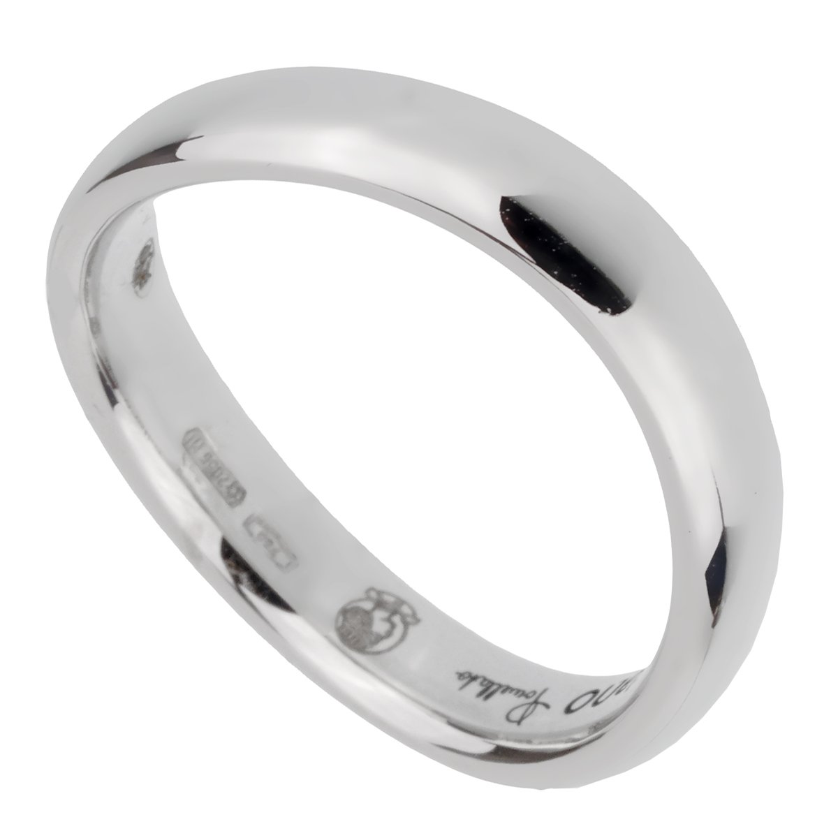 Pomellato 18k White Gold Wave Band Ring Sz 5 1/4