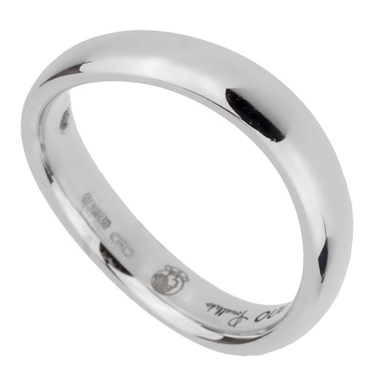 Pomellato 18k White Gold Wave Band Ring Sz 5 1/4