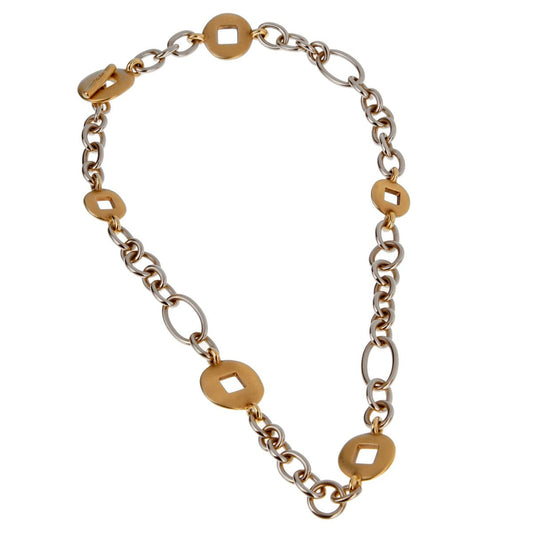 Pomellato 18k White & Yellow Gold Chain Link Necklace