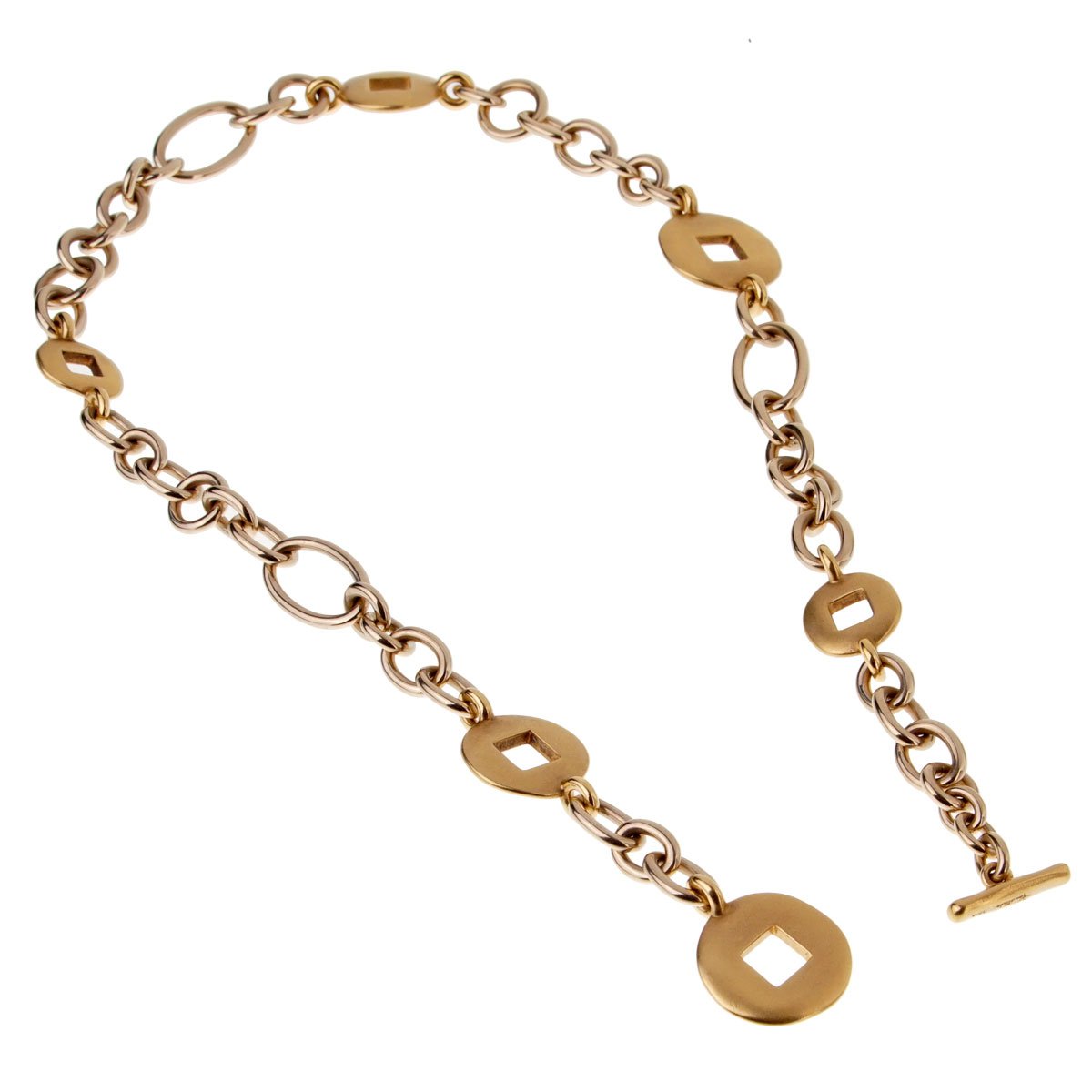 Pomellato 18k White & Yellow Gold Chain Link Necklace