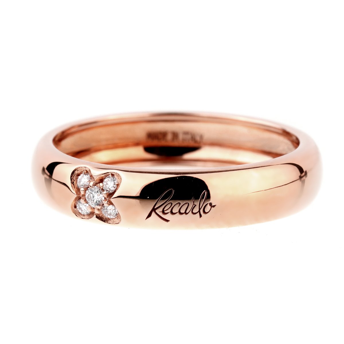 Recarlo Clover Diamond Rose Gold Ring