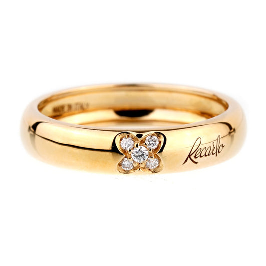 Recarlo Clover Diamond Yellow Gold Ring
