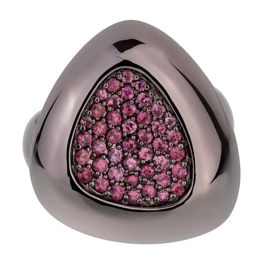 Roberto Coin Capri Plus Pink Sapphire Silver Ring Sz 6.25