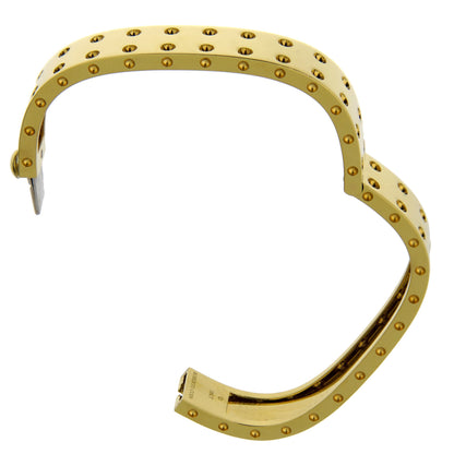 Roberto Coin Pois Moi Two-Row Diamond Yellow Gold Bangle Bracelet