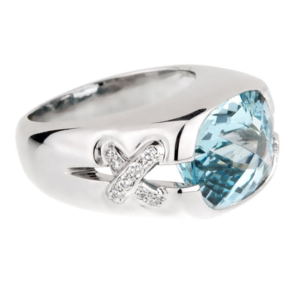 Tiffany & Co Aquamarine Diamond White Gold Ring