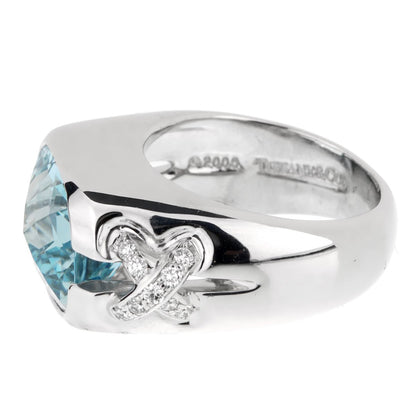 Tiffany & Co Aquamarine Diamond White Gold Ring