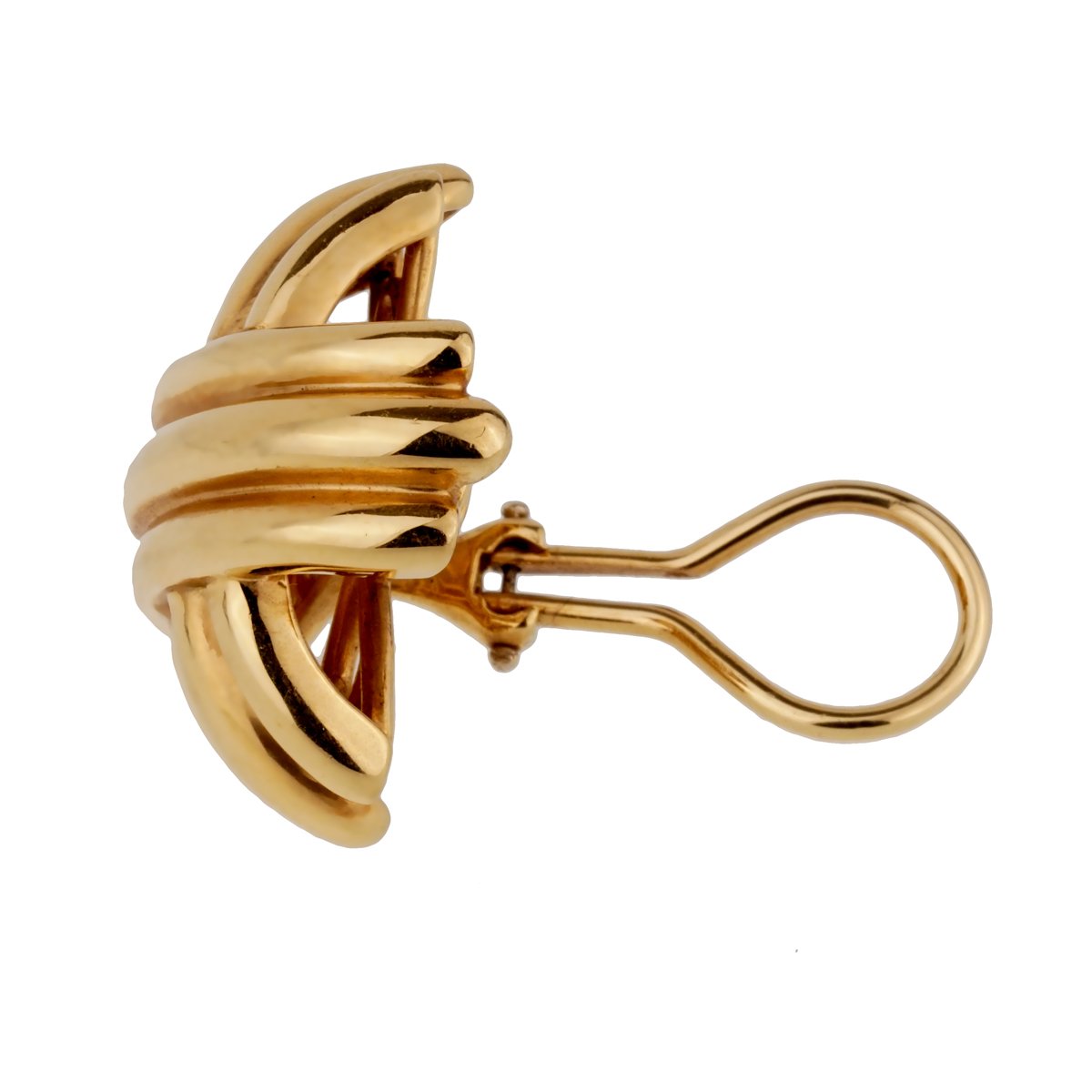 Tiffany & Co Crisscross Large 18k Yellow Gold Earrings