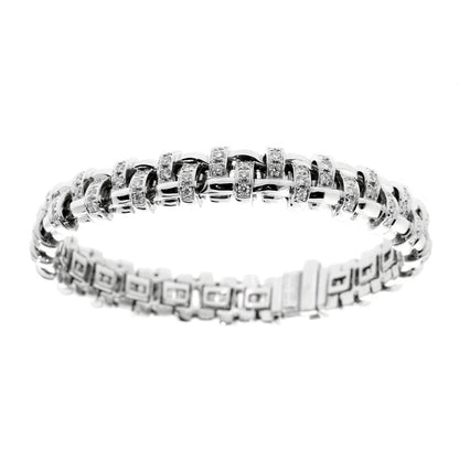 Tiffany & Co Diamond Woven White Gold Bracelet
