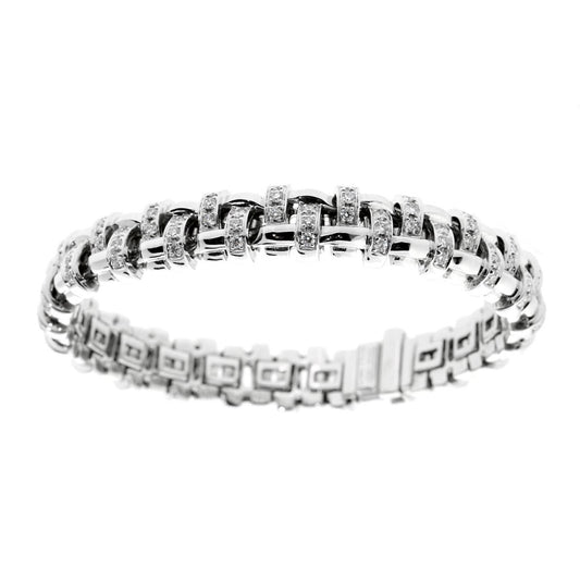 Tiffany & Co Diamond Woven White Gold Bracelet