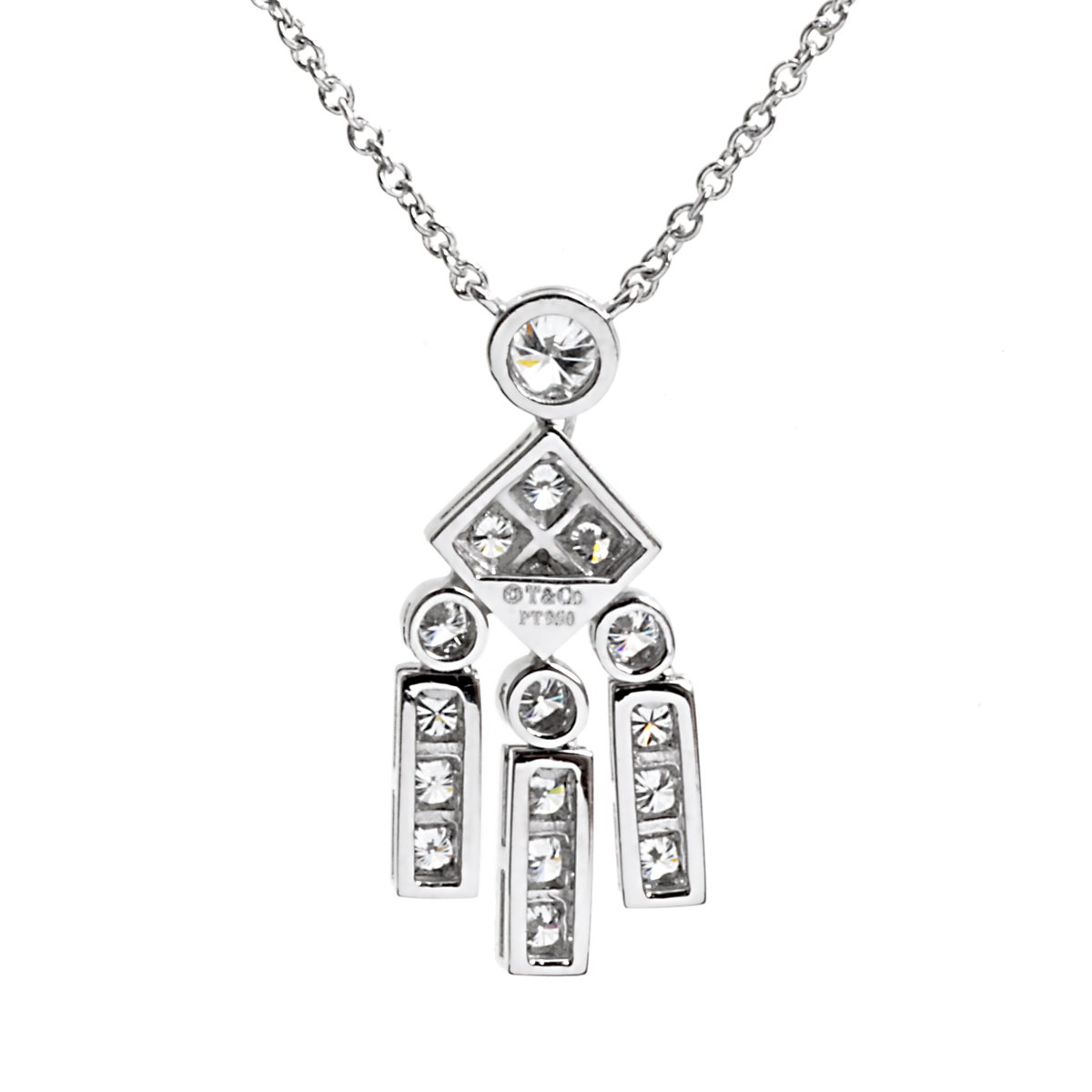 Tiffany & Co Legacy Diamond Platinum Pendant Necklace