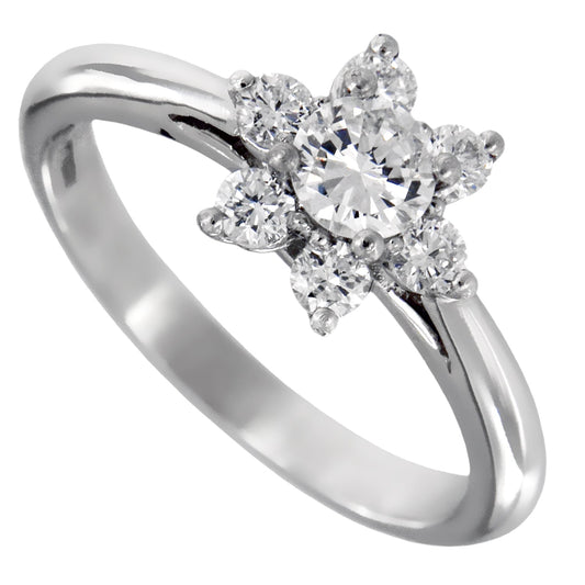 Tiffany & Co Platinum Diamond Flower Ring Sz 4 1/2