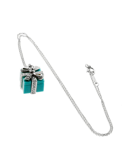Tiffany & Co Turquoise Diamond Platinum Necklace