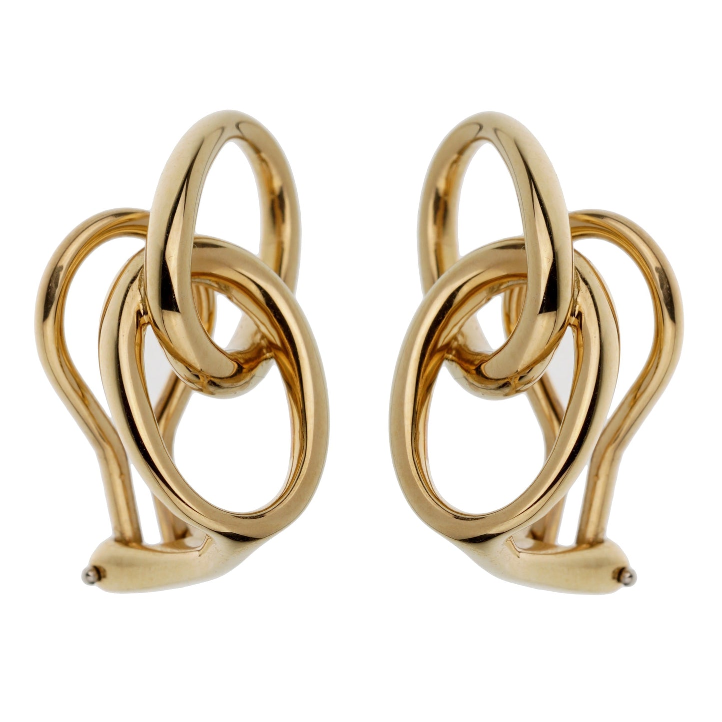 Tiffany & Co Vintage Double Hoop 18k Yellow Gold Earrings