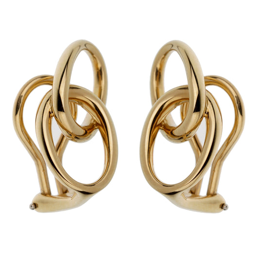 Tiffany & Co Vintage Double Hoop 18k Yellow Gold Earrings