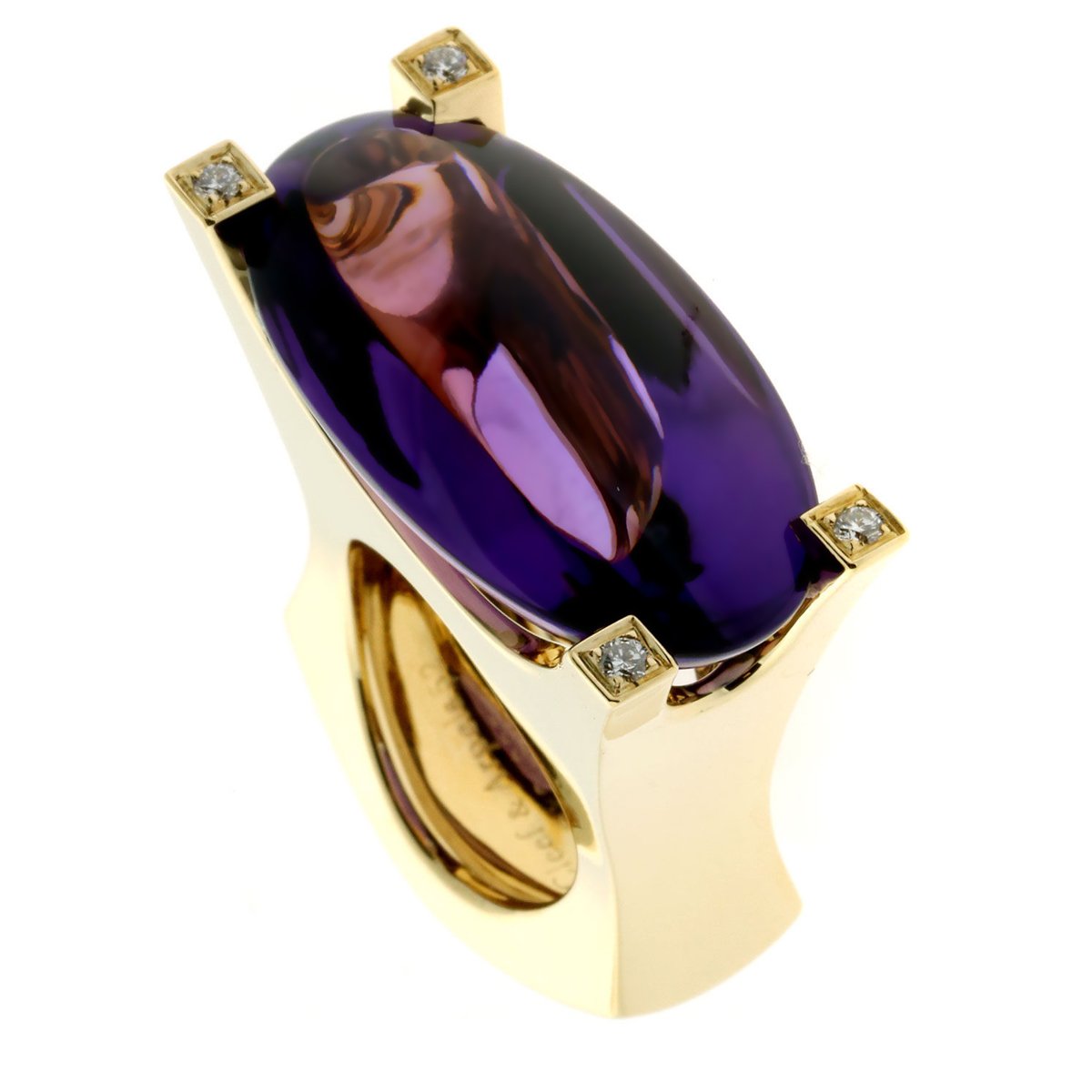 Van Cleef and Arpels Diamond Amethyst Gold Ring