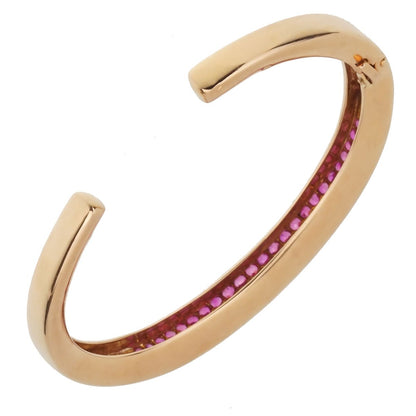 Van Cleef & Arpels Pink Sapphire 18k Rose Gold Bangle